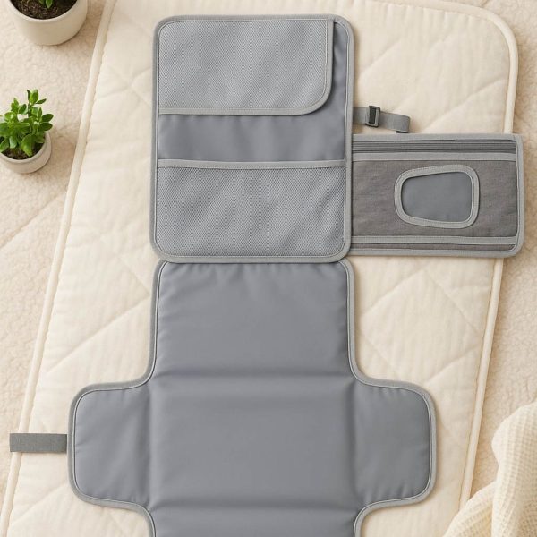 Cambiador para Bebé Portátil y Plegable, color Gris | Desplegado