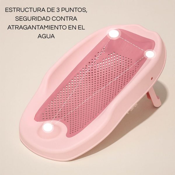 Hamaca de baño ergonómica, color rosa | Estructura de Seguridad