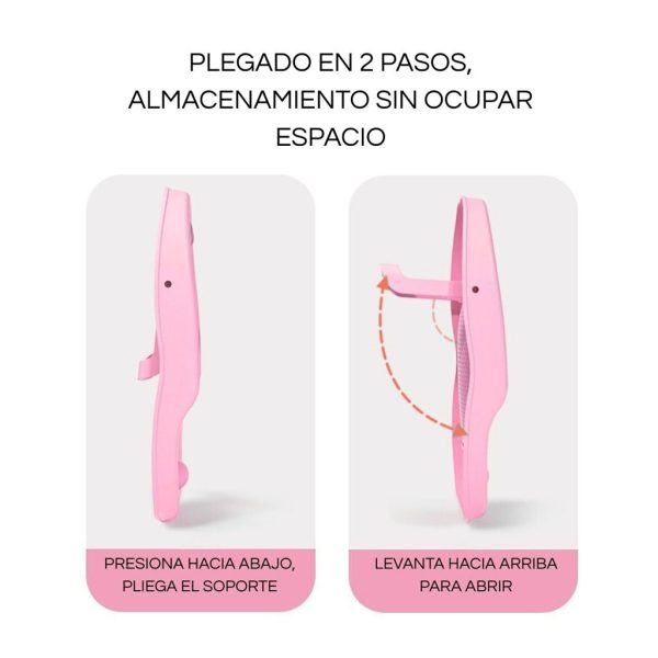 Hamaca de baño ergonómica, color rosa | Pasos Plegado