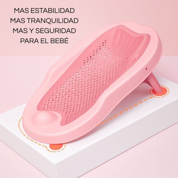Hamaca de baño ergonómica, color rosa | Ventajas