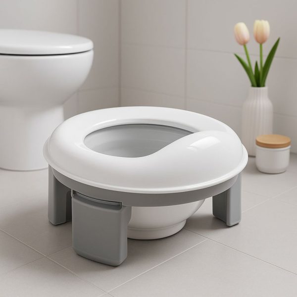Orinal infantil multifunción plegable, color gris y blanco | Función Orinal