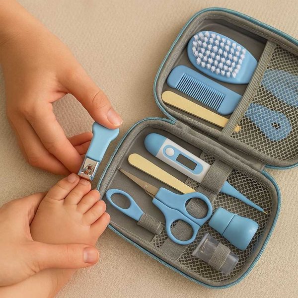 Set de manicura, higiene y cuidado para el bebé, color azul | Uso Cortauñas