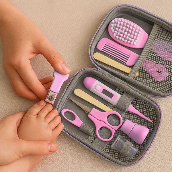 Set de manicura, higiene y cuidado para el bebé, color rosa | Detalle Cortauñas