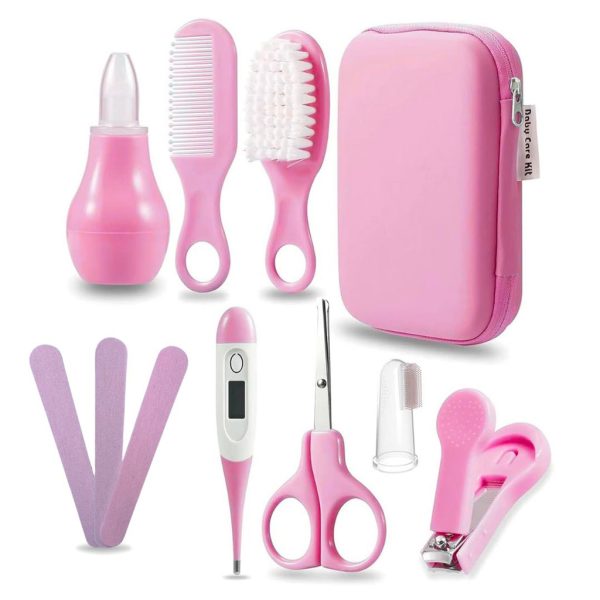 Set de manicura, higiene y cuidado para el bebé, color rosa | Juego Completo