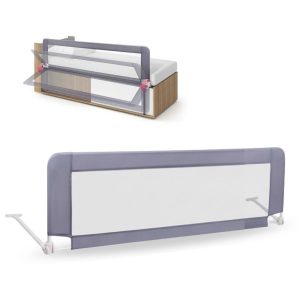 Barrera de seguridad para cama de 90cm, color gris y blanco