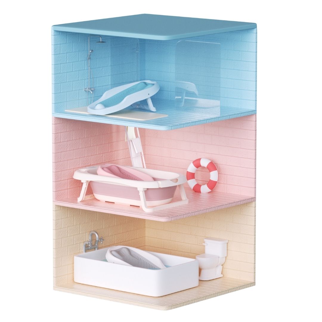 Hamaca de baño ergonómica, color rosa - Imagen 9