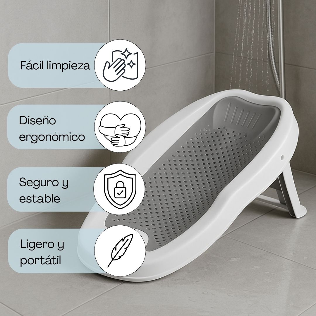 Hamaca de baño ergonómica, color gris - Imagen 5