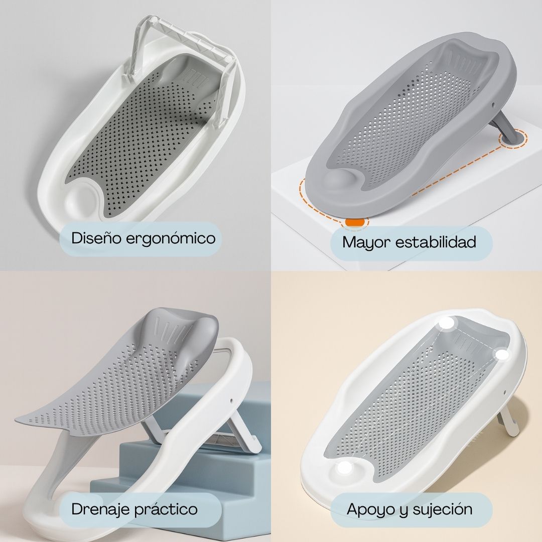 Hamaca de baño ergonómica, color gris - Imagen 6