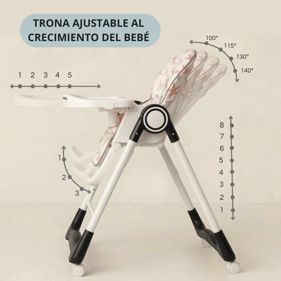 Trona evolutiva 3 en 1 para bebé, plegable y portátil, color negro - Imagen 8
