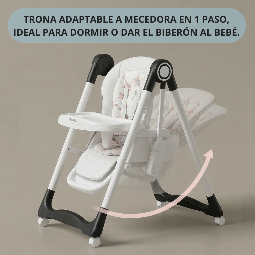 Trona evolutiva 3 en 1 para bebé, plegable y portátil, color negro - Imagen 4