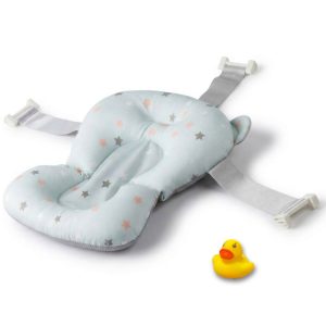 Cojín reductor para bañera bebé, modelo estrellitas con fondo azul