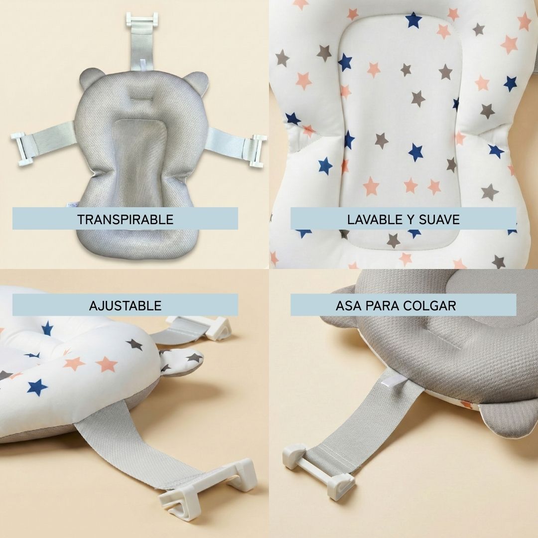 Cojín reductor para bañera bebé, modelo estrellitas - Imagen 4