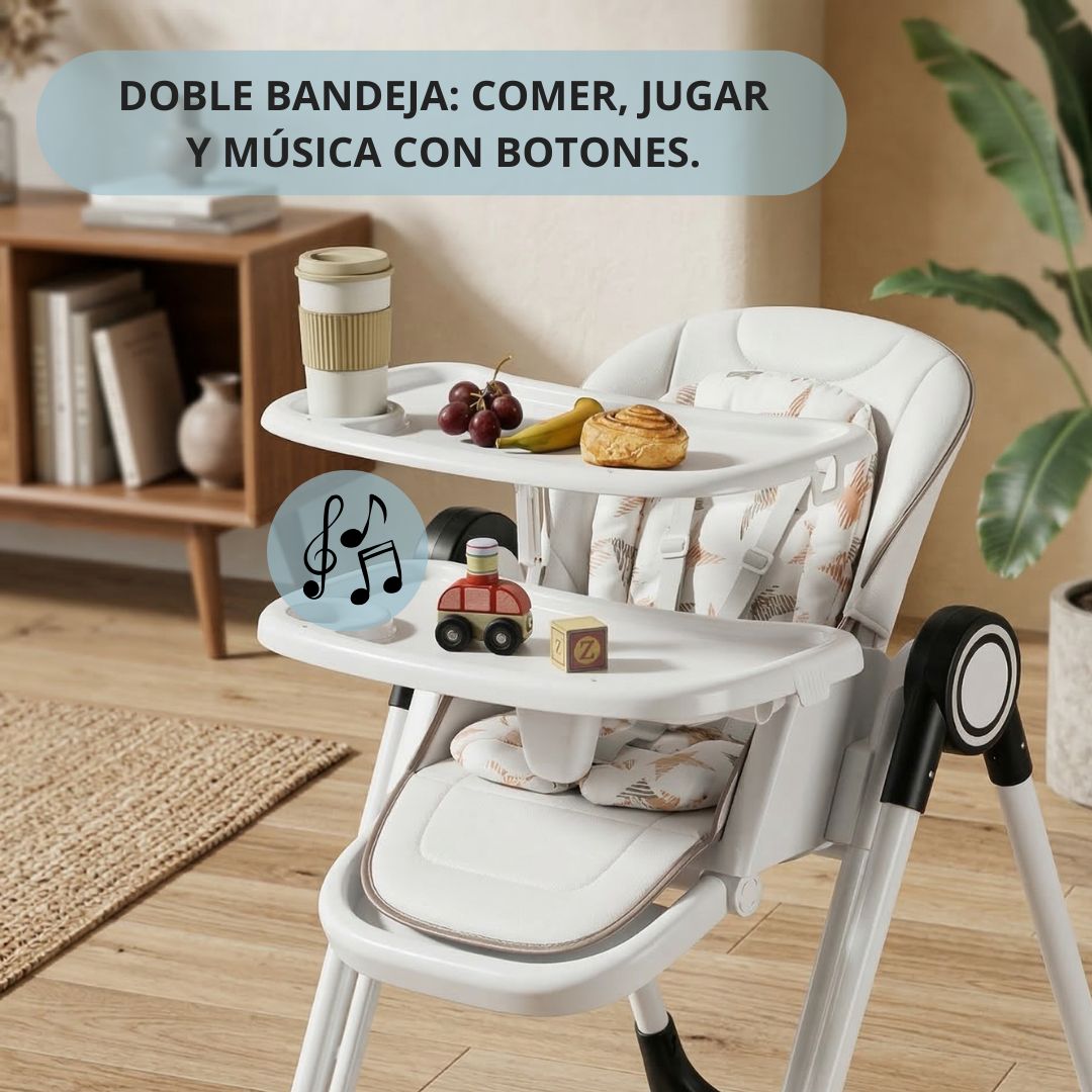 Trona evolutiva 3 en 1 para bebé, plegable y portátil, color negro - Imagen 5