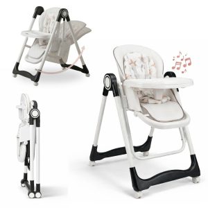 Trona evolutiva 3 en 1 para bebé, plegable y portátil, color negro