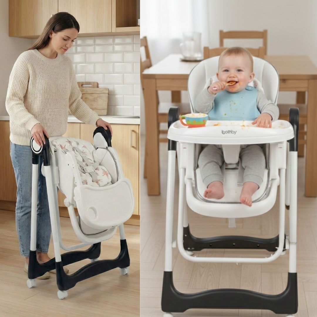 Trona evolutiva 3 en 1 para bebé, plegable y portátil, color negro - Imagen 9