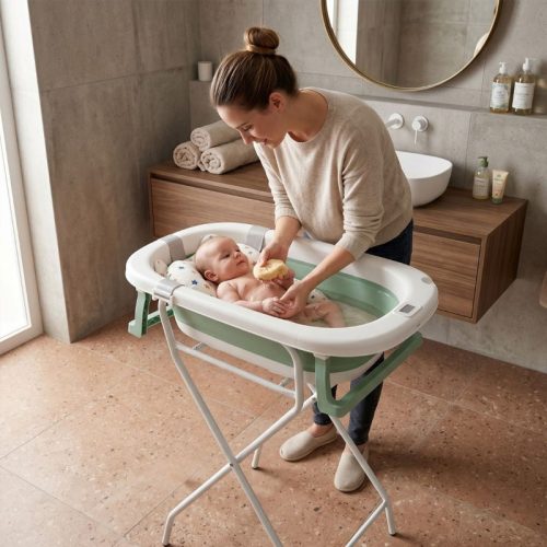 Soporte plegable para bañera bebé | Detalle Uso