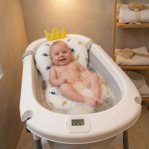 Cojín reductor para bañera de bebé, coronas | Detalle Uso Bebé