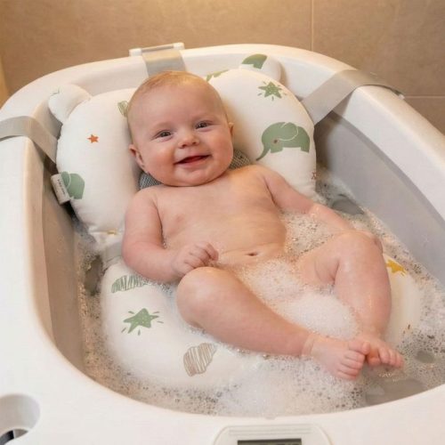 Cojín reductor para bañera de bebé, elefantes | Detalle Uso Bebé