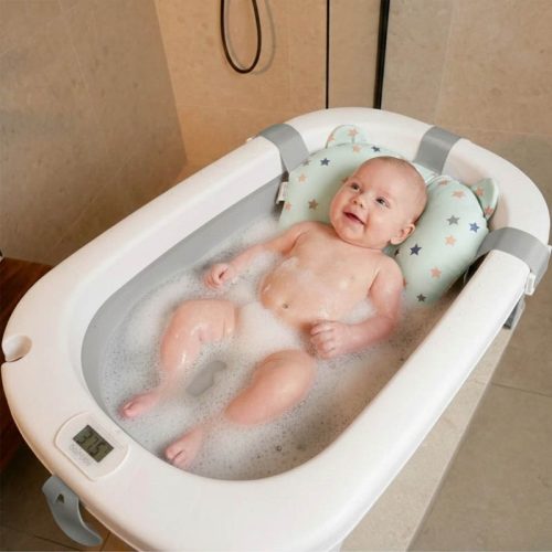 Cojín reductor para bañera de bebé, estrellitas azul | Detalle Uso Bebé