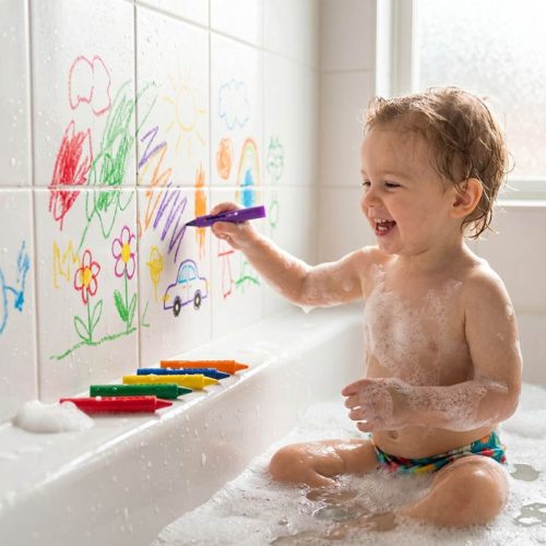 Juguete de baño colores resistentes al agua | Detalle Uso en Baño