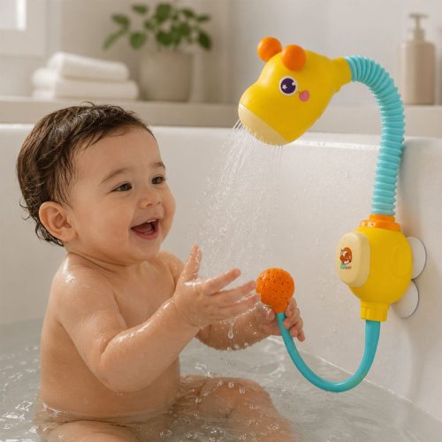 Juguete de baño grifo con forma de jirafa | Detalle Uso en Baño