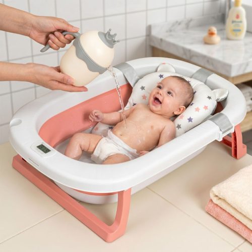 Juguete de baño taza de enjuague para bebé | Detalle Uso en Baño con Bebé
