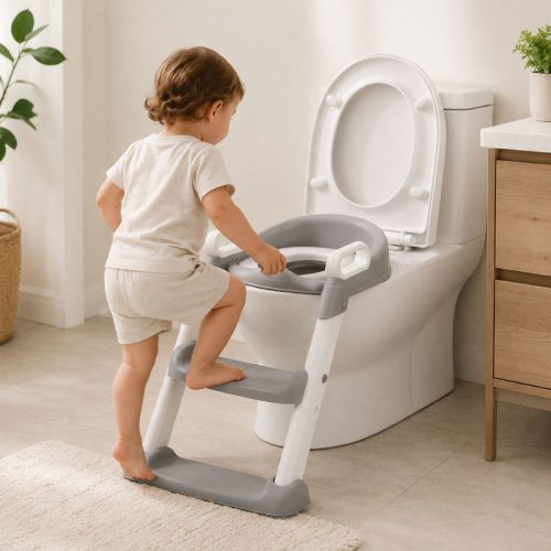 Adaptador WC infantil con escalera | Detalle Uso Escalera