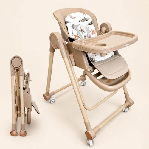 Trona evolutiva 3 en 1 para bebé: hamaca, silla y trona, marrón