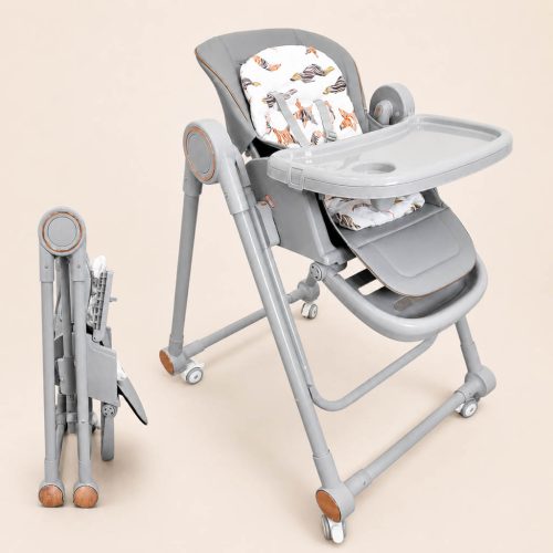 Trona evolutiva 3 en 1 para bebé: hamaca, silla y trona, gris