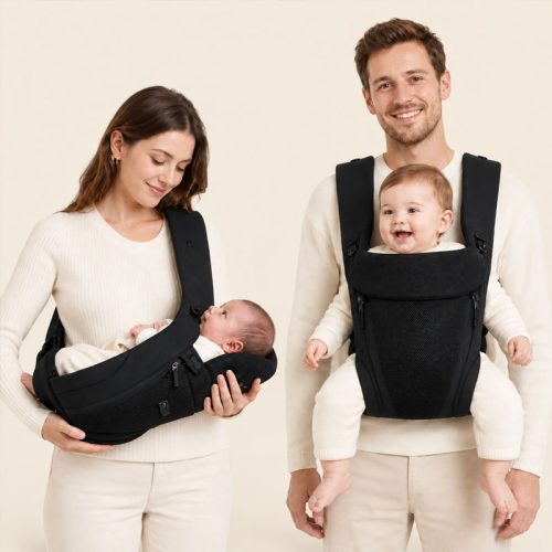 Mochila Portabebés Ergonómica, negro | Detalle Principal